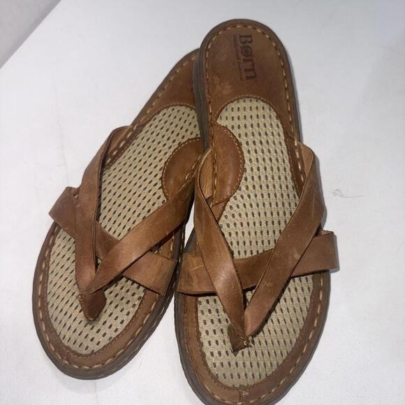 Born Gorpcore Classic Leather Designer Minimalist Flip Flops Thong Sandals 8/39 - Picture 11 of 11